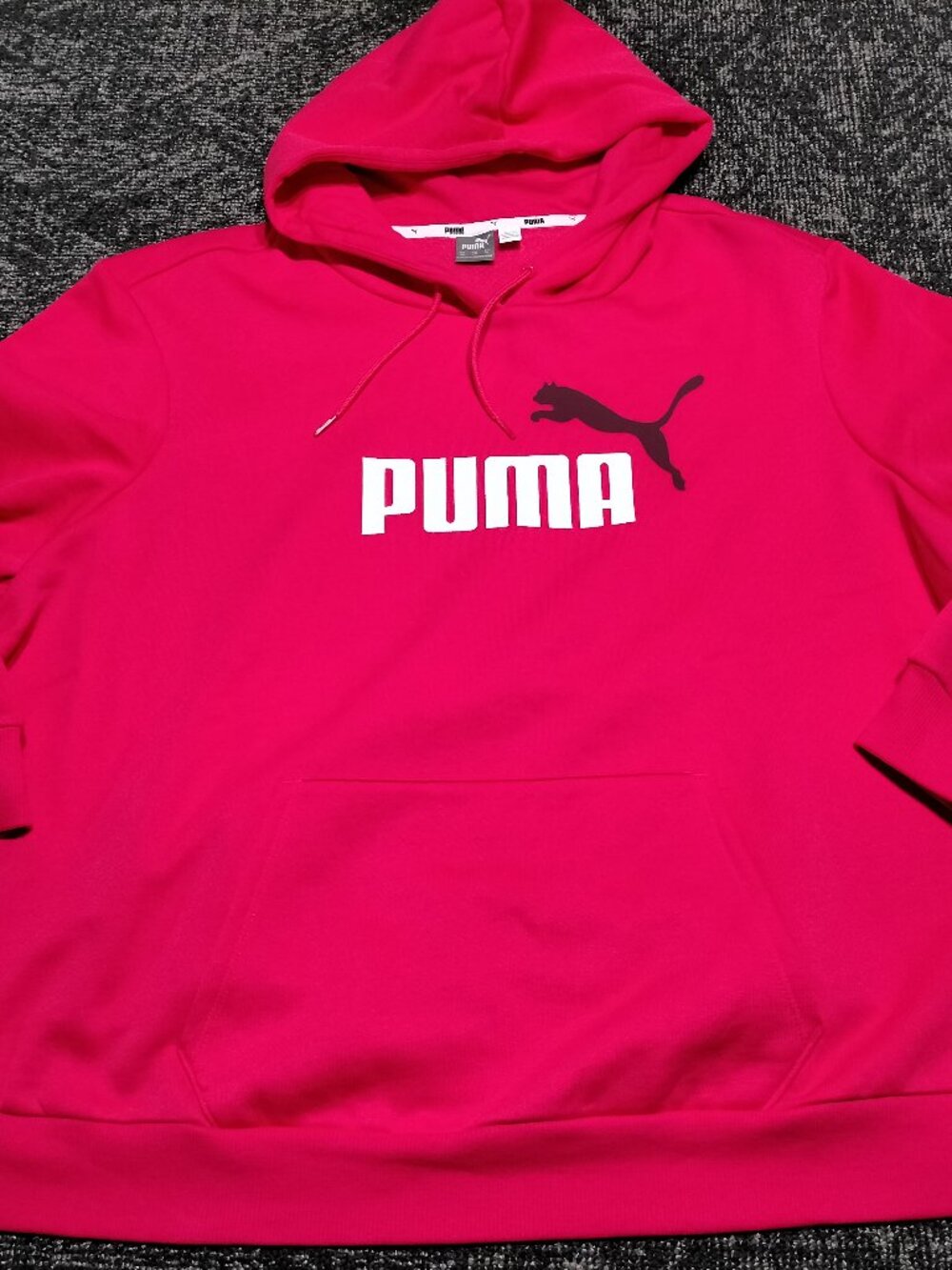 Puma Women's Essential Logo Fleece Hoodie Tart Cherry Hot Pink Coral XXXL NWOT